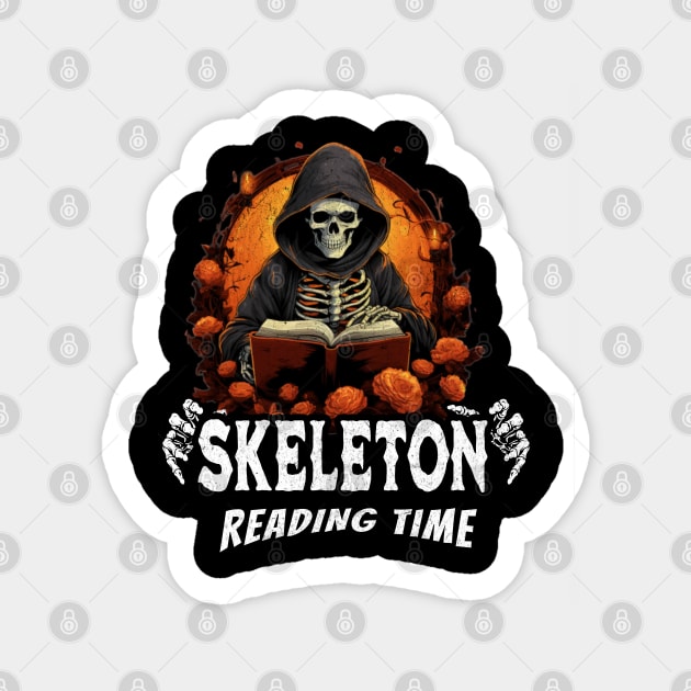 Skeleton Reading A Book Lover Tarot Card The Reader Mystic Funny Skeleton Sticker by VisionDesigner